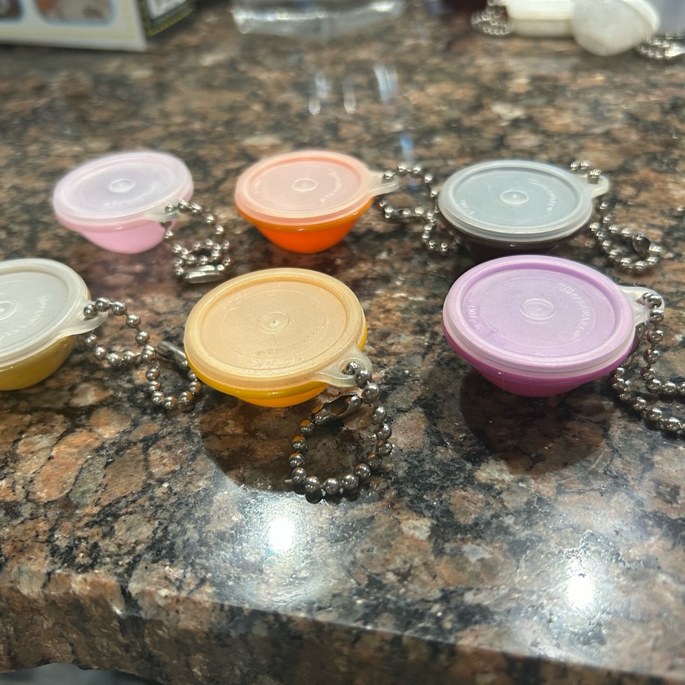 Authentic Tupperware mini key chains